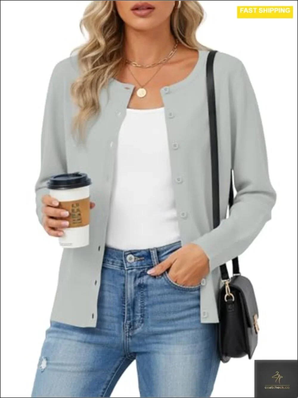 Button Down Lightweight Long Sleeve Cardigan Women